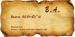 Buro Alfréd névjegykártya